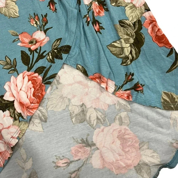 GILLI Blue Floral Faux Wrap High Low Maxi Skirt XS - Picture 2 of 3